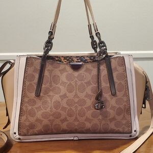 Coach Signature Dreamer 27 Bag With Exotic Snakeskin